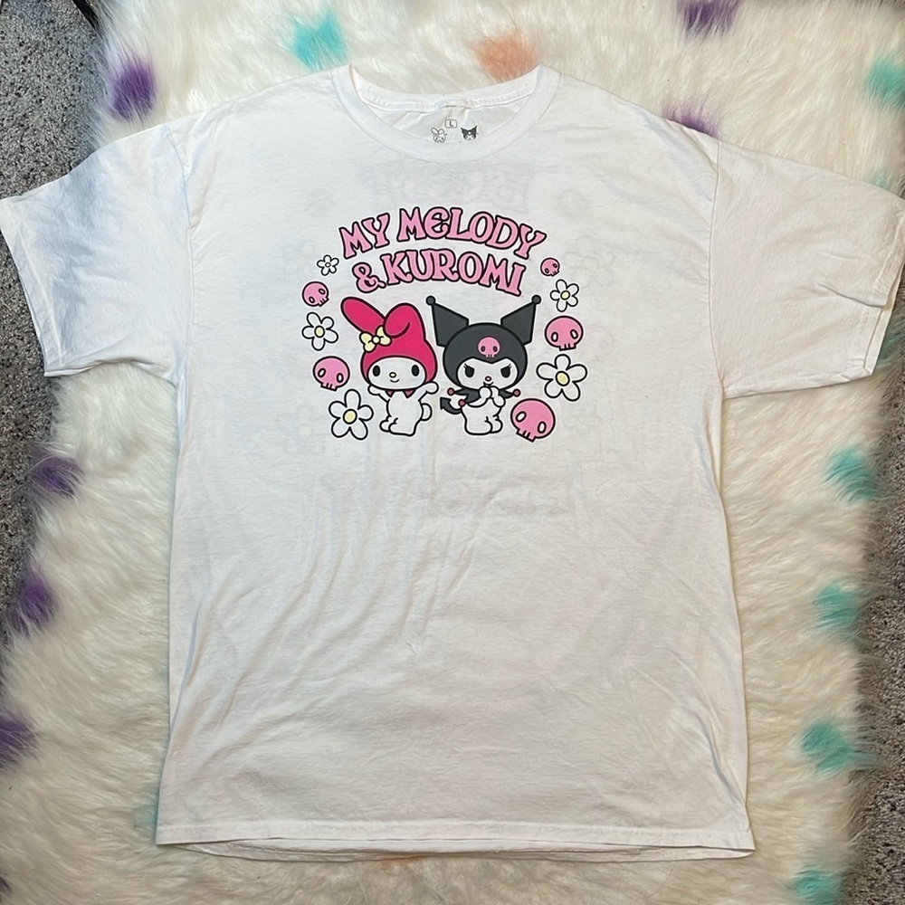 My Melody Kuromi Woman’s White Best Friends T Shirt Size Large